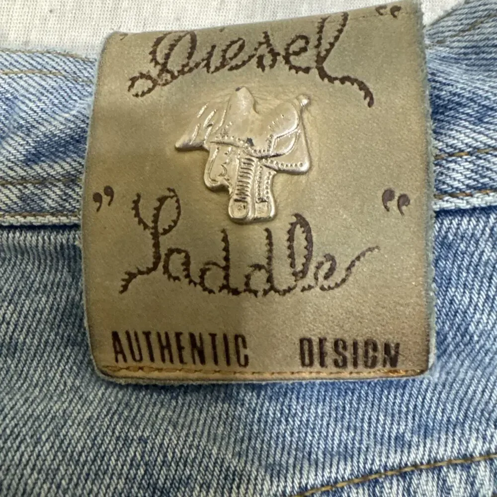 Diesel Saddle Jeans Mens 29x29 Light Blue Vintage 90s Tapered Relaxed Fit Italy
